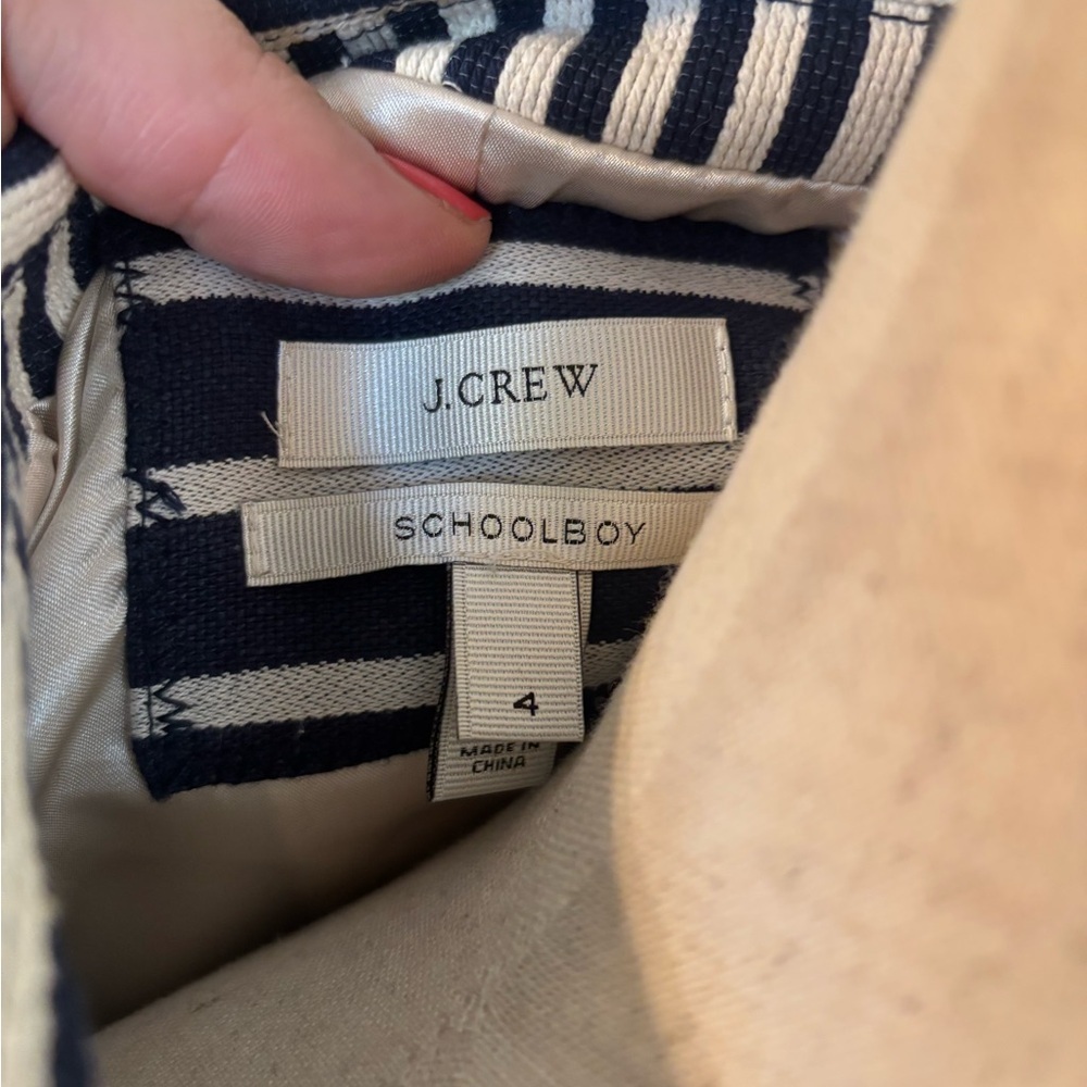 J. Crew Schoolboy Blazer Nautical Mixed Stripe Button Down Anchor size 4 39921 - Picture 5 of 6
